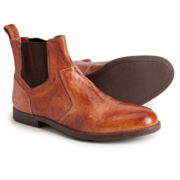BEDSTU Vasari Men\'s Chelsea Leather Boots, Cognac, New with Box main image 2